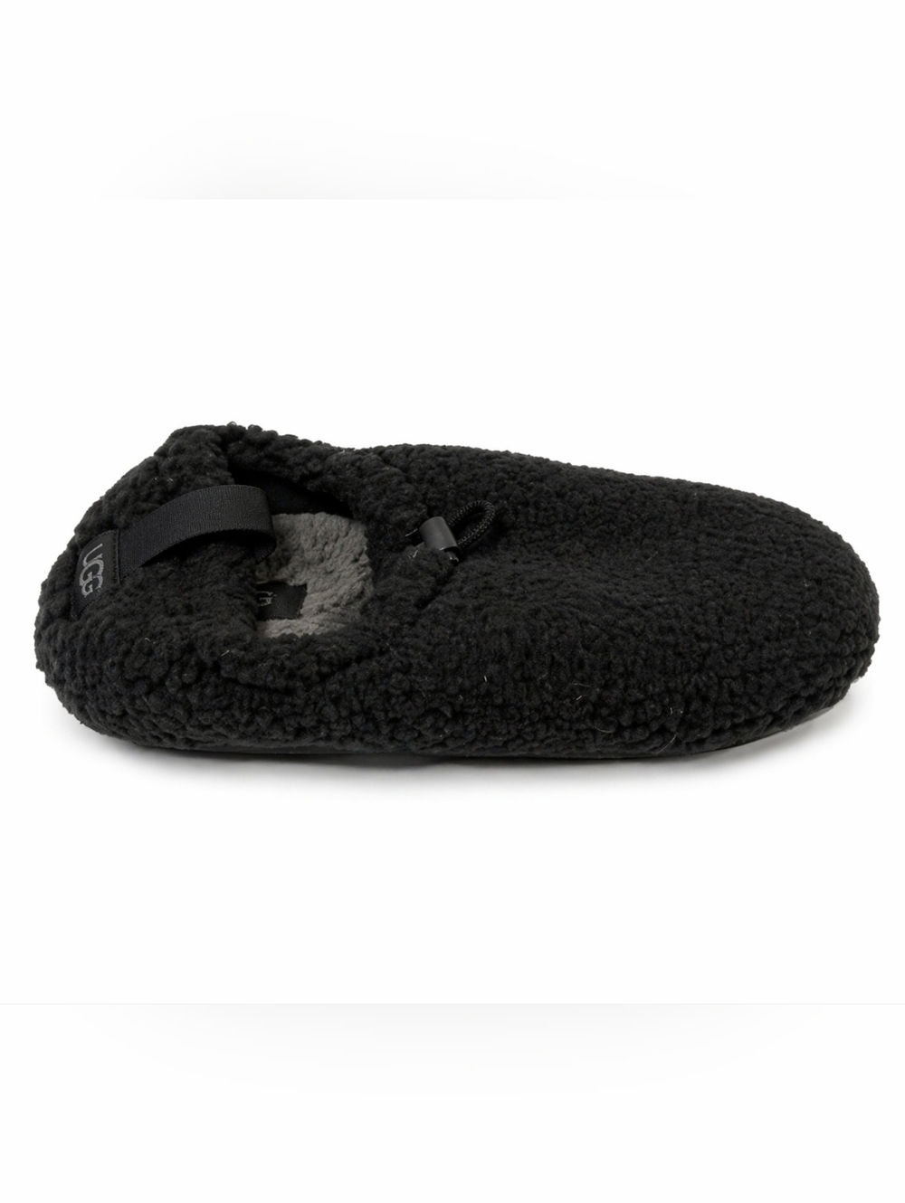 UGG Plush Sherpa Slippers Size 9 Black Cozy Slip On House Shoes Comfort Lounge - Picture 4 of 9